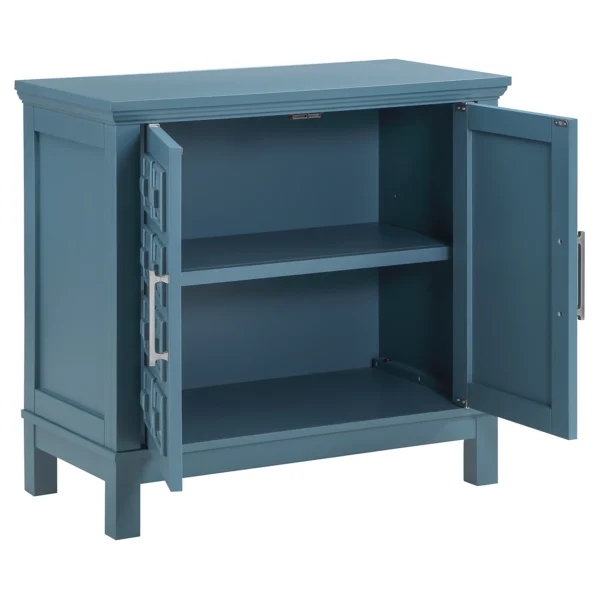 Sadie 2-Drawer Geometric Cabinet, Turquoise Clearance^* Online