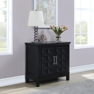 Sadie 2-Drawer Geometric Cabinet, Black Outlet^* Cheap