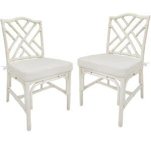 Set Of 2 Grace Mitchell Dana White Rattan Dining Chair Gift Selection^* Best Sale