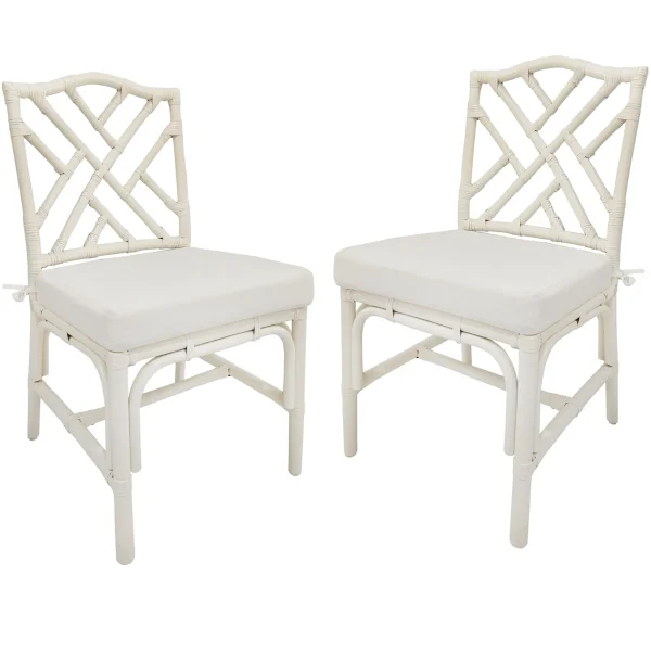 Set Of 2 Grace Mitchell Dana White Rattan Dining Chair Gift Selection^* Best Sale