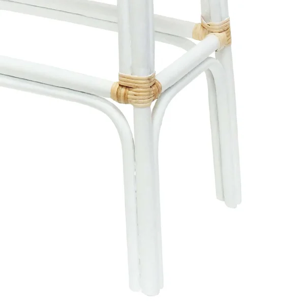 Set Of 2 Indah Rattan Backless Barstool, White Online Discount^* Best Sale