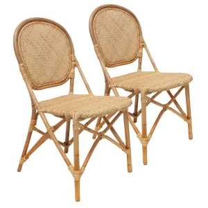 Set Of 2 Indah Rattan Bistro Dining Chairs Low Price^* Fashion