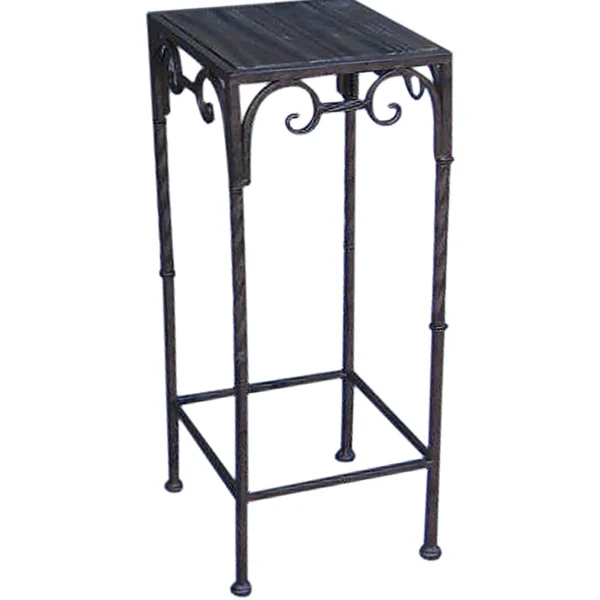 Square Wood Top Plant Stand With Brown Twist Metal Leg, Large Discount Online^* Sale