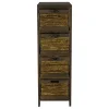 4-Tier Brown Wooden Shelf With Maize Drawers Discount Online^* Discount