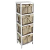4-Tier White Wooden Shelf With Wire Baskets Exquisite Gifts^* Online