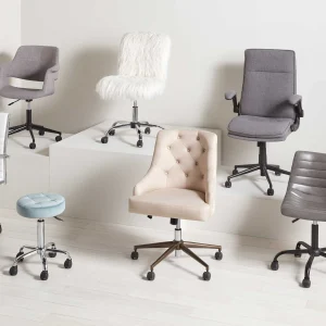 Tufted Cream Adjustable Office Chair Promotion^* Cheap