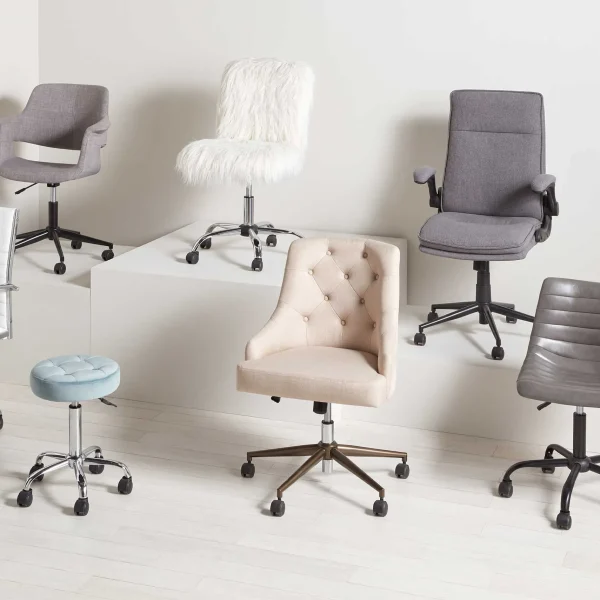 Tufted Cream Adjustable Office Chair Promotion^* Cheap