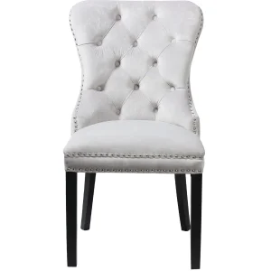 Velvet Grey Tufted Ring Back Dining Chair Discount Online^* Sale