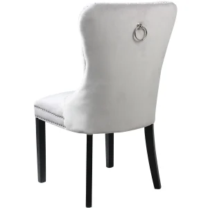 Velvet Grey Tufted Ring Back Dining Chair Discount Online^* Sale