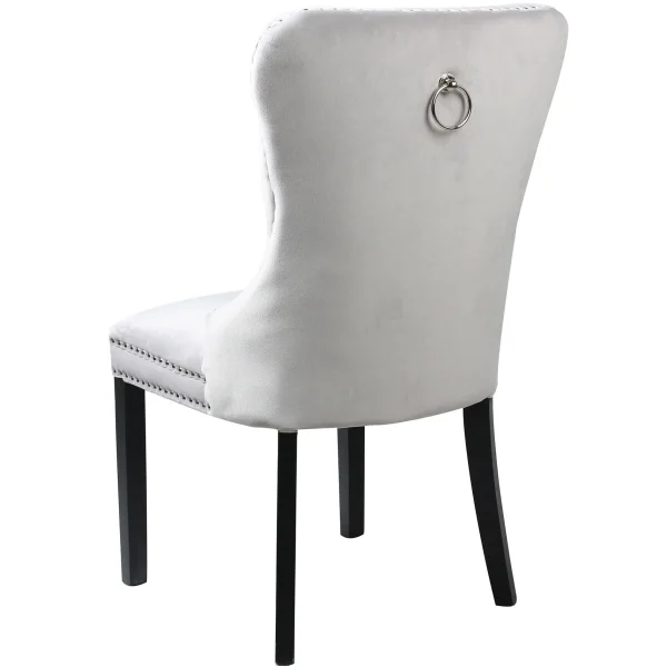 Velvet Grey Tufted Ring Back Dining Chair Discount Online^* Sale