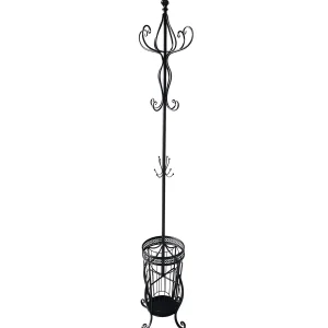 Victorian Style Metal Coat Rack With Black Finish, 73 Flash Sale^* Flash Sale