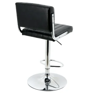 Warren Black Faux Leather Adjustable Barstool Premium^* Clearance
