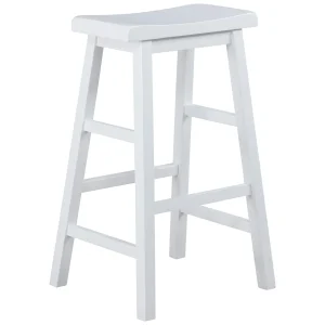 White Saddle Backless Barstool, 29 Good Quality^* Outlet