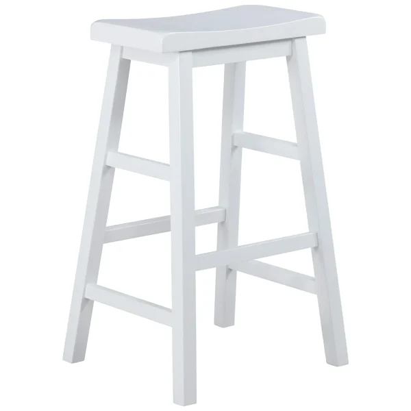 White Saddle Backless Barstool, 29 Good Quality^* Outlet