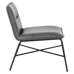 Zoey Black Faux Leather Armless Accent Chair Low Price^* Sale
