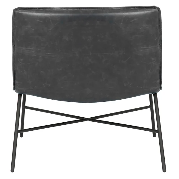 Zoey Black Faux Leather Armless Accent Chair Low Price^* Sale